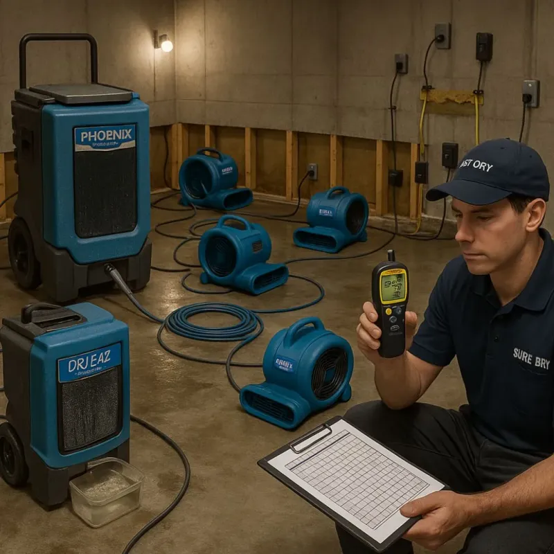 Structural Drying and Dehumidification process in Waynesboro, VA